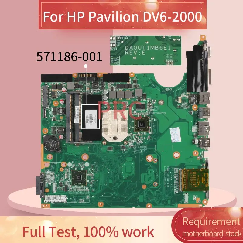 

571186-001 571186-501 For HP Pavilion DV6-2000 Laptop Motherboard DA0UT1MB6E0 DDR2 Notebook Mainboard