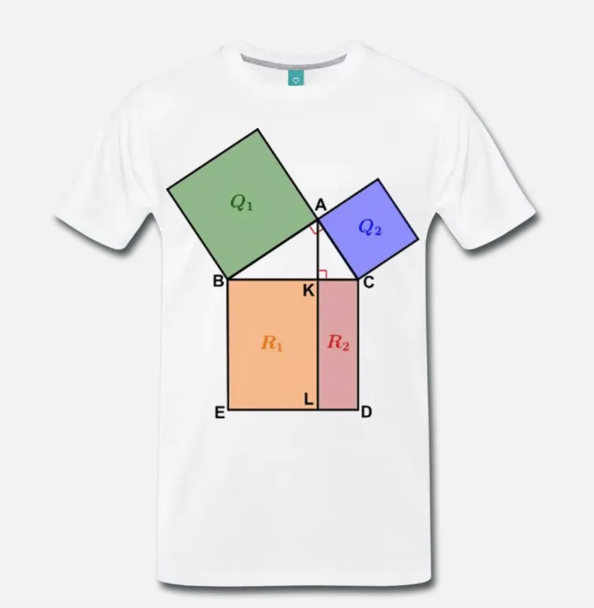 Футболка TEOREMA DI PITAGORA GEOMETRIA TRIANGOLO QUADRATO 1 S-M-L-XL-2XL-3XL |