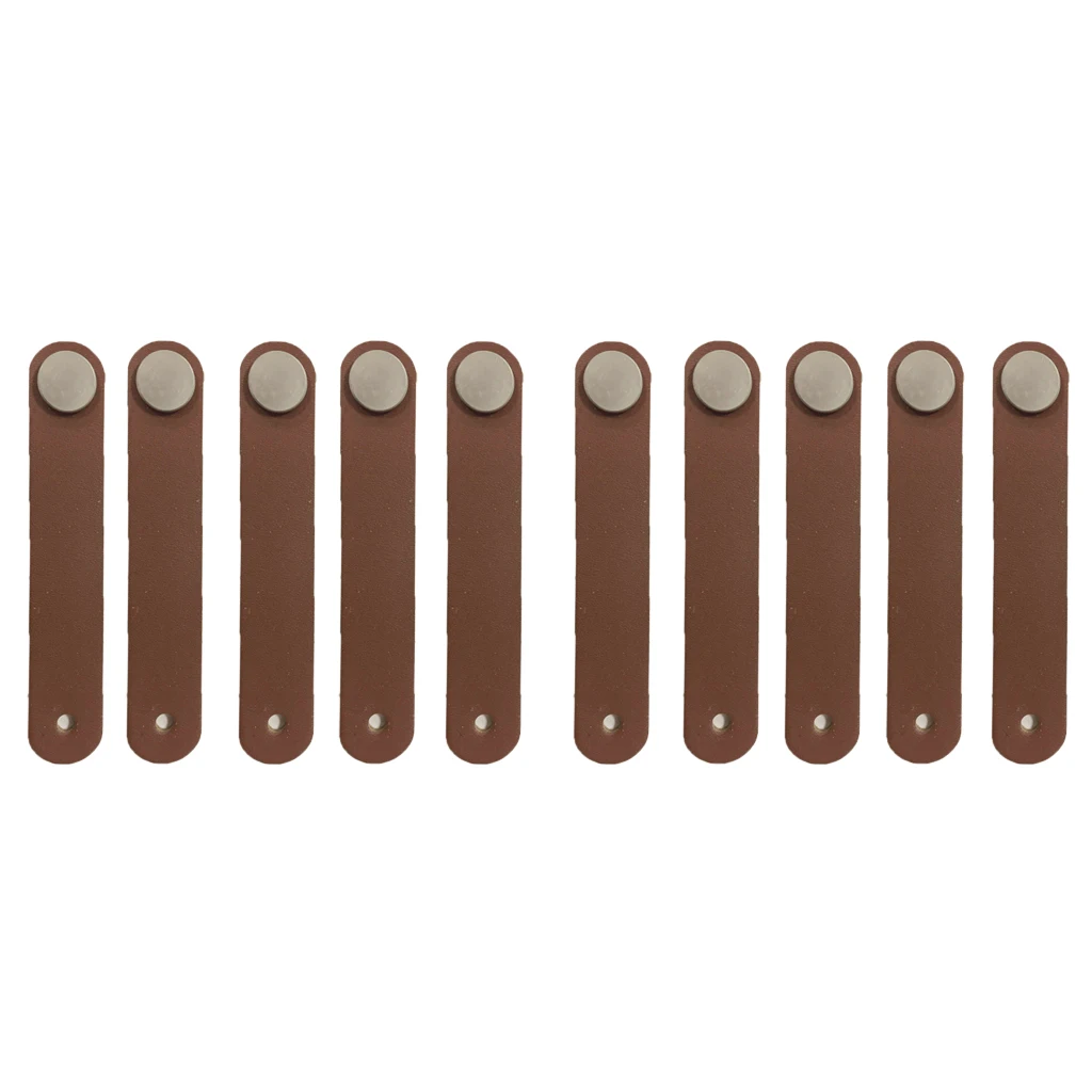 10x PU Leather Handles Cabinet Drawer Dresser Closet Replacement Suitcase Handle Pulls