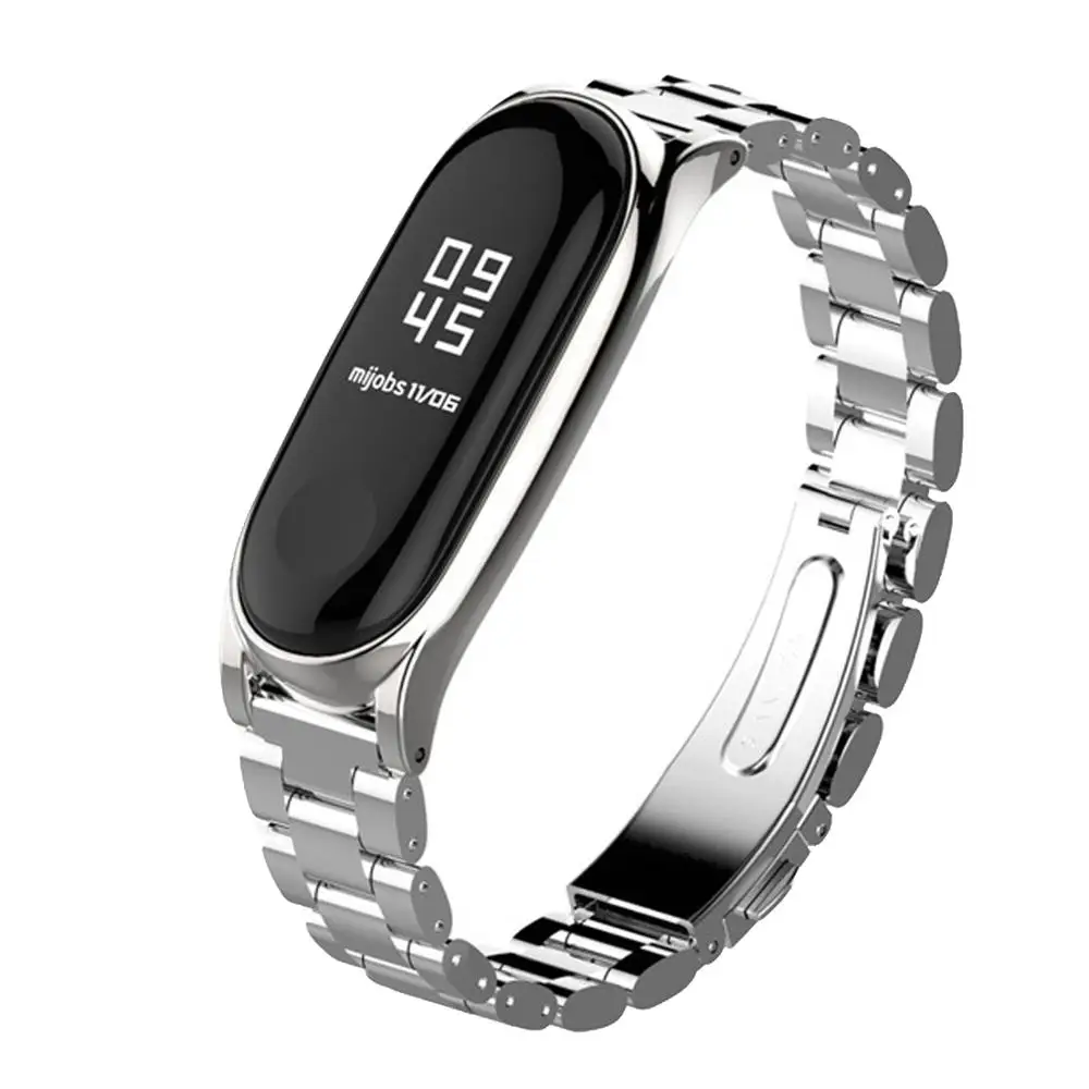 steel-Sliver Ремешок на запястье mi lanese Loop для Xiao mi Band 3/4 браслет из нержавеющей стали для умных часов mi band 4 mi band 3 - Цвет: steel-Sliver
