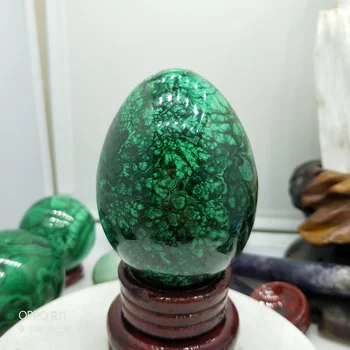 

Crystal egg Real Natural Malachite Stone Eggs Carved Crafts Decoration Chakra Healing Reiki Beads