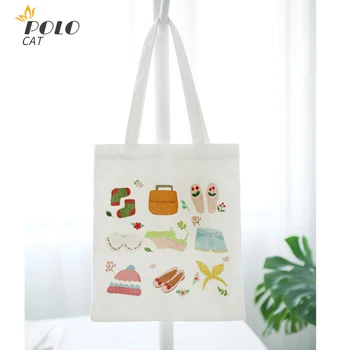 

2020 Summer Bags Canvas Tote Bag Shopping Bag Daily Use Text DIY Custom Print Logo Handbag Eco Reusable Recycle Beach Bag