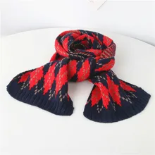 Детский вязаный шарф для мальчиков и девочек, Одноцветный утепленный зимний шарф-шаль, шерстяной утепленный шарф-ветровка 30