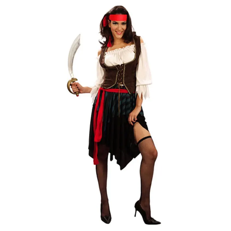 

Women's Corsair Pirate Deckhand Costume Halloween Party Carnival Mardi Gras Fantasia Cosplay Umorden