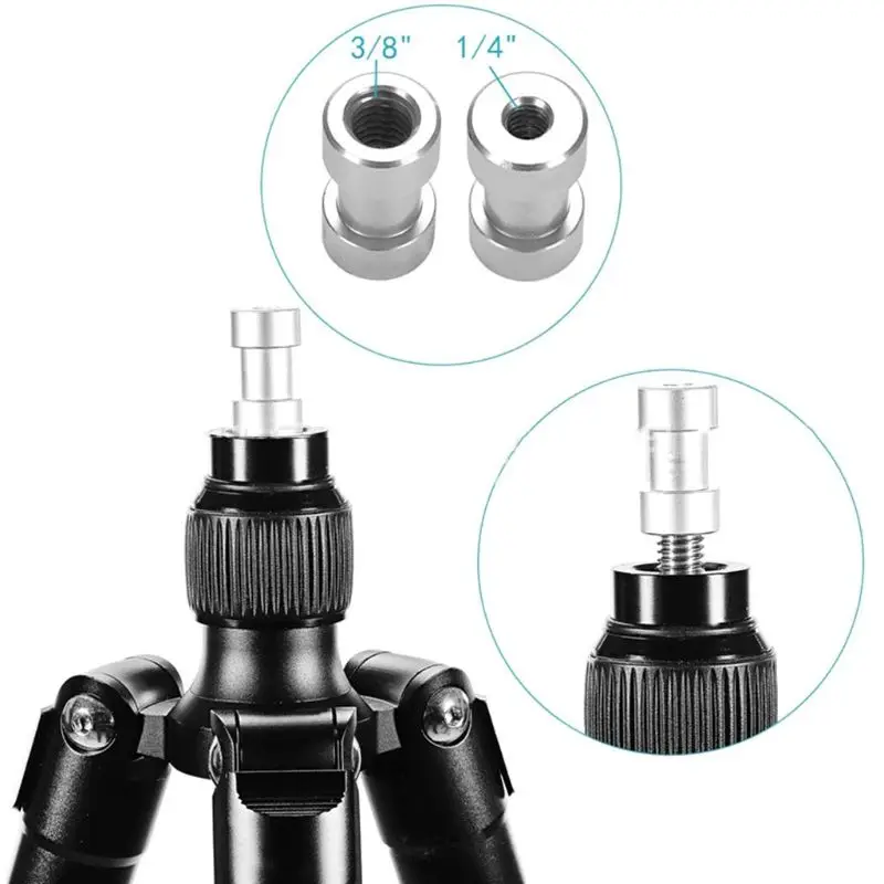 Description Picture 5 of item1Set 1/4" and 3/8" Converter Threaded Screws Metal Adapter Mount for Camera/Tripod/Monopod/Ballhead/Light Stand/Shoulder Rig