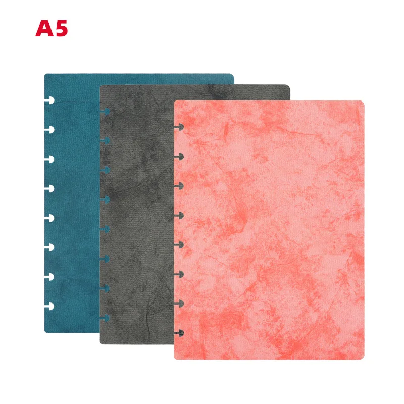 

A5 Denim Mushroom Hole PU Cover 8 Hole Notepad Shell Notebook Cover Mushroom Hole Loose-leaf Cover Notebook protection cover