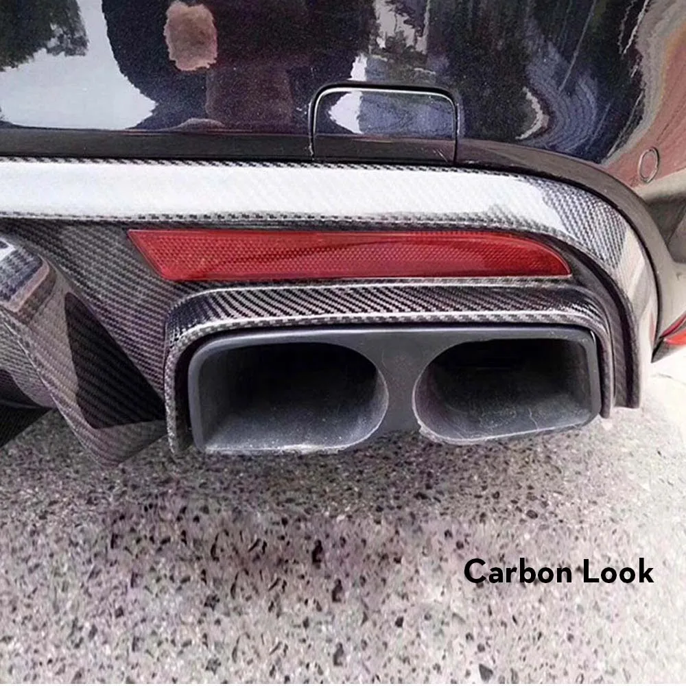 Carbon Fiber Look ПП задний бампер диффузор спойлер выхлопные наконечники для Mercedes-Benz c-класс W205 C200 C250 C300 C350 C400 C43 C63 AMG S - Цвет: Carbon Fiber Look