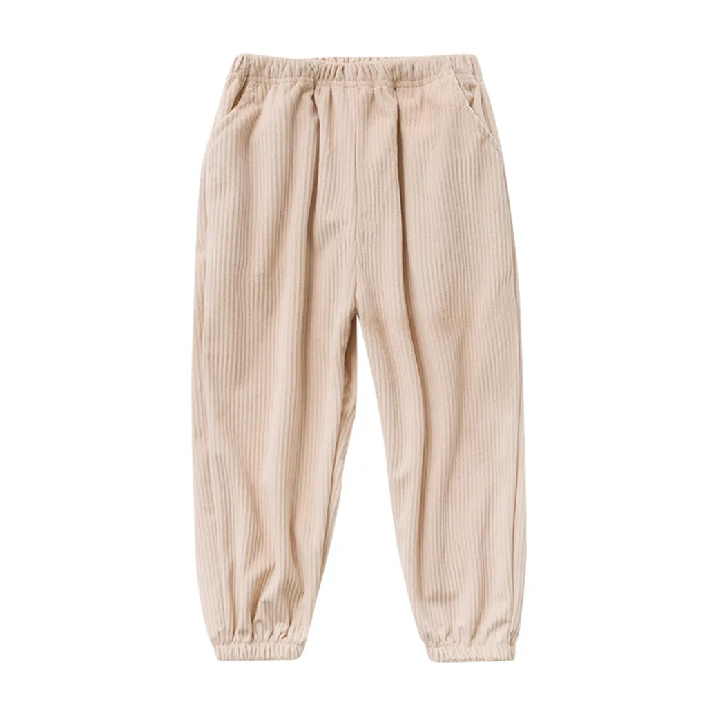 Осенние Молодежные детские теплые брюки однотонные повседневные для мальчиков и