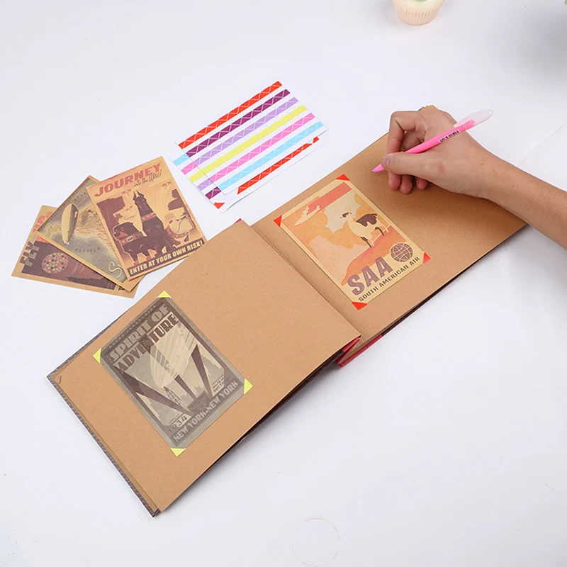 Ретро фотоальбом памяти DIY юбилей альбом для скрапбукинга шнуровка вкладыш альбом THIN889