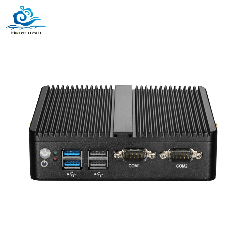 Мини ПК без вентилятора Celeron N4100 J4105 J1900 J1800 Dual LAN 2 * COM N2830 HDMI Wi Fi Windows 10 неттоп офисный