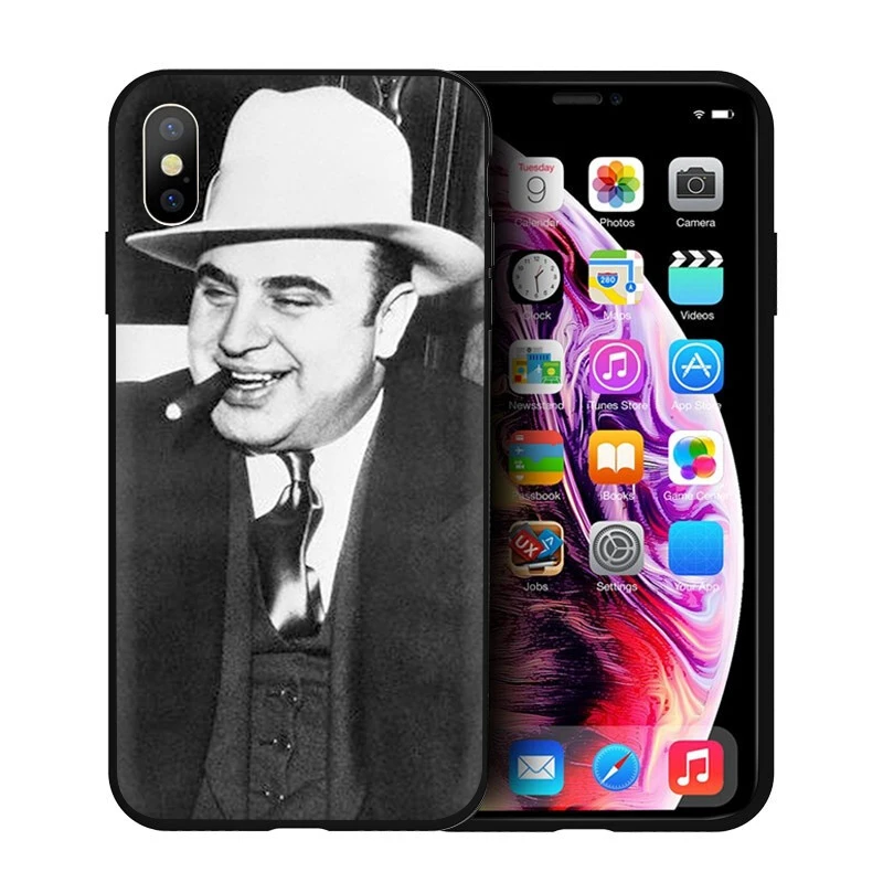 B1 EWAU Al Capone Гангстер Scarface Мягкий силиконовый чехол для телефона iPhone 5 5S SE 6 6s 7 8 plus X XR XS Max - Цвет: B1