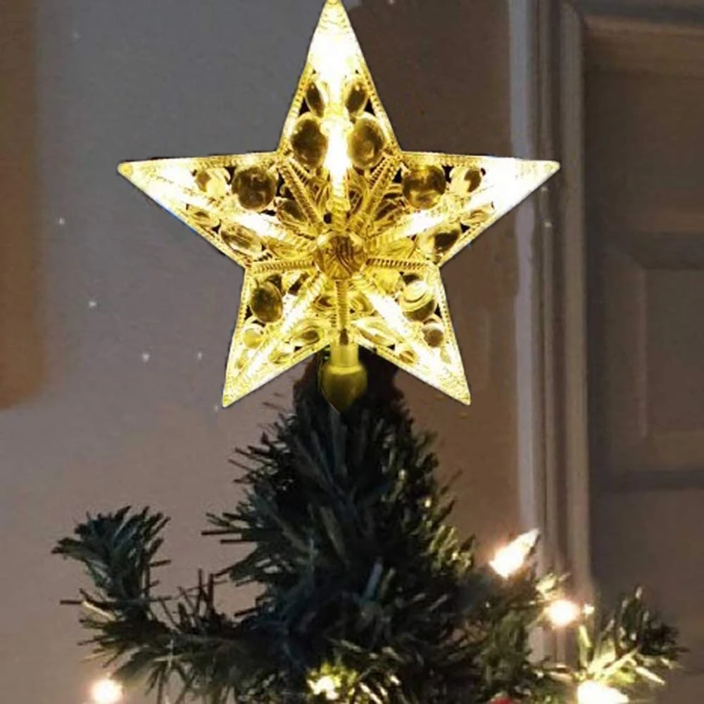 Luzes de natal árvore de natal estrela superior luzes de cinco pontas  estrela led decoração de natal decoração de presente de ano novo para  casa|Enfeite p/ árvore| - AliExpress