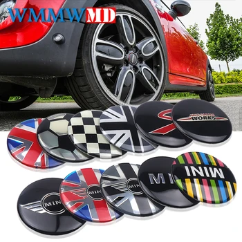 

4pcs 52mm Car Styling Wheel Center Cover Sticker Hub Cap Decal Emblem Badge For Mini Cooper S JCW R53 R52 R55 Clubman Countryman
