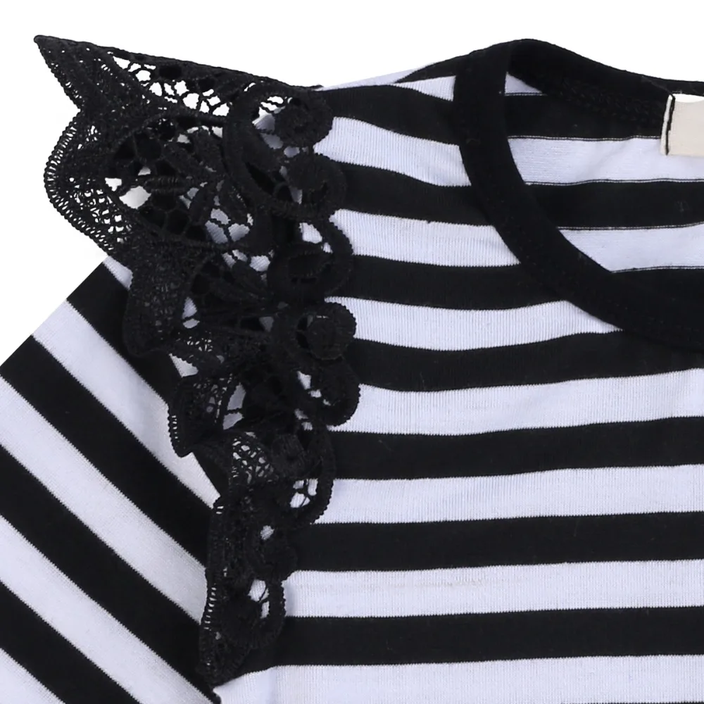 Cute Toddler Girl Clothes Long Sleeve Pullover Tops Fashion Lace Spliced Shits Casual T Shirt Toddler Baby Winter Clothes Girls