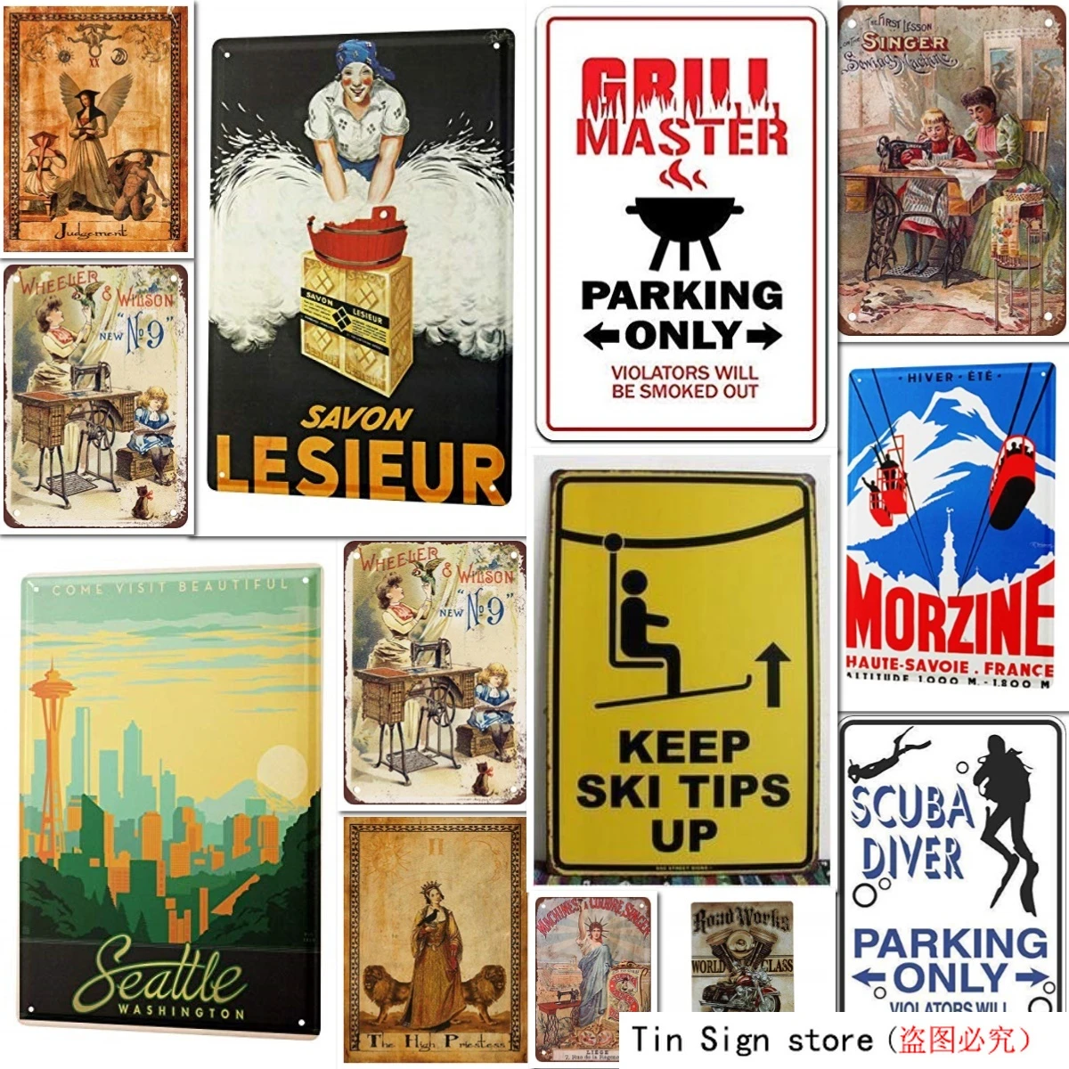 Tin Metal Sign French Singer Sewing Machines Home Decoration Thanksgiving Christmas Wall Art Stickers 8x12 Inches Plaques Signs Aliexpress