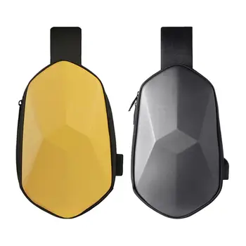

Men and Women Messenger Tote Bag Shoulder Riding Pouch Hard Shell Waterproof Chest Bag with USB Charging Port