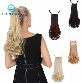 

DANBO Long curly cord black brown brown ponytail faux brown hair resistant to heat hair clip in the e