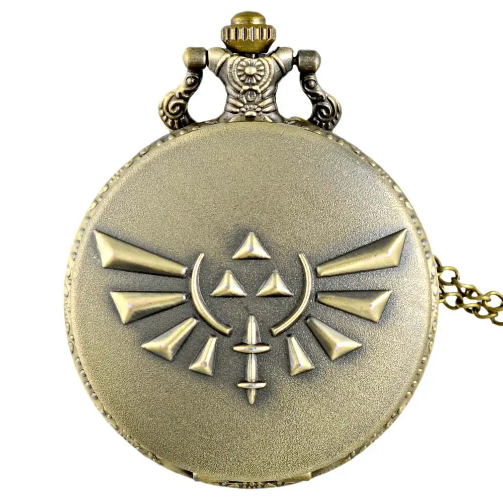 

IBEINA Vintage Bronze The Legend Of Zelda Quartz Pocket Watch Retro Men Women Zelda Pendant Necklace Jewelry Gifts