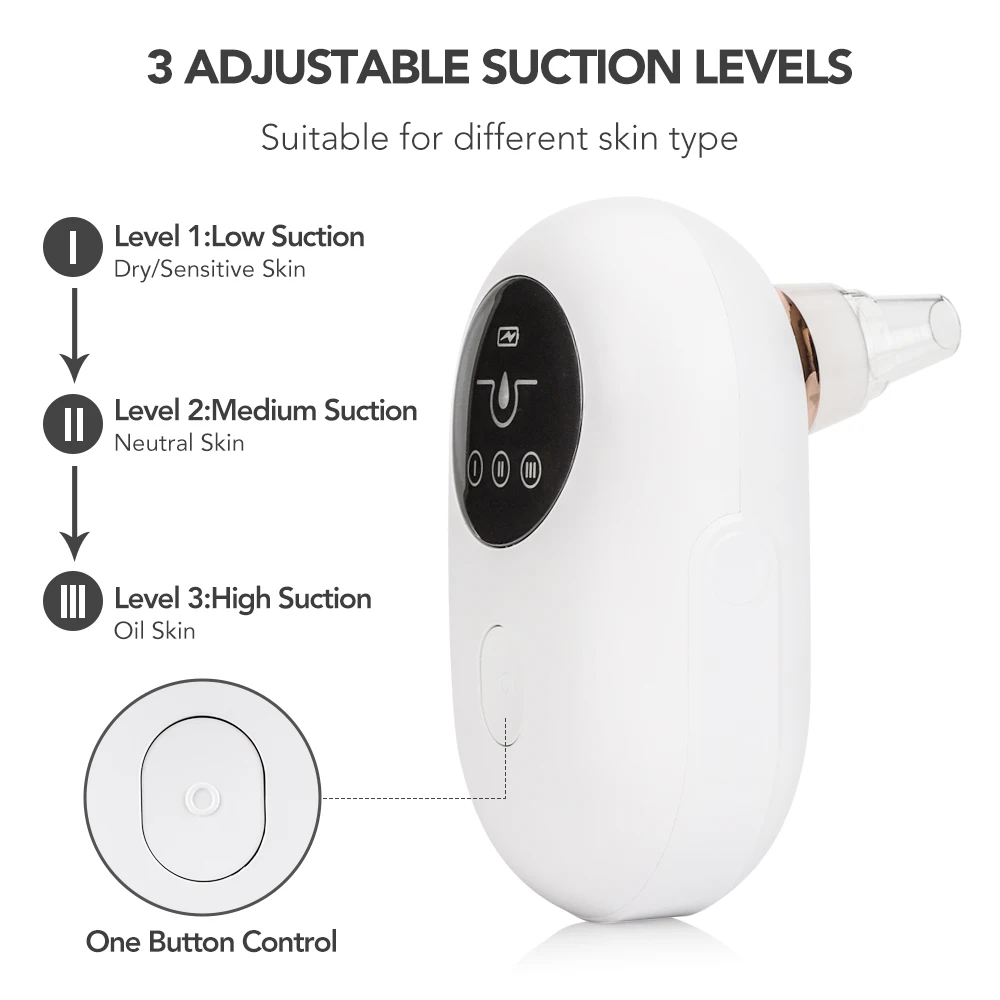 Portable Blackhead Remover Vacuum Pore Cleaner Acne Comedones Removal Black Head Remover Face Pimples Extractor Skin 3