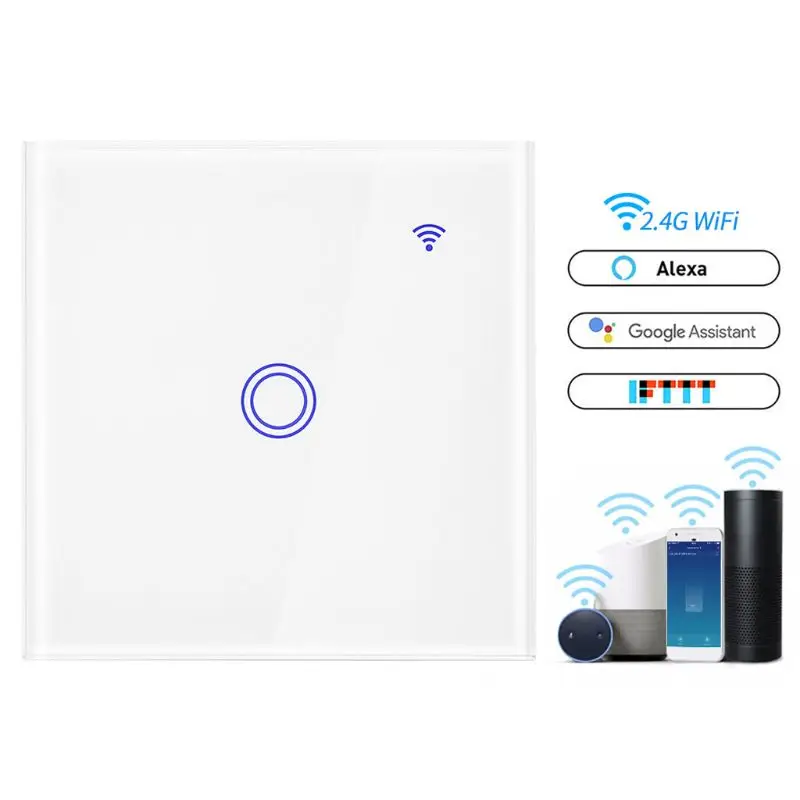 AC 100-250V 2000W 2,4G, Wi-Fi, сенсорный настенный светильник переключатель Панель 1/2/3 приложение Управление светодиодный потолочный вентилятор-люстра, умный переключатель