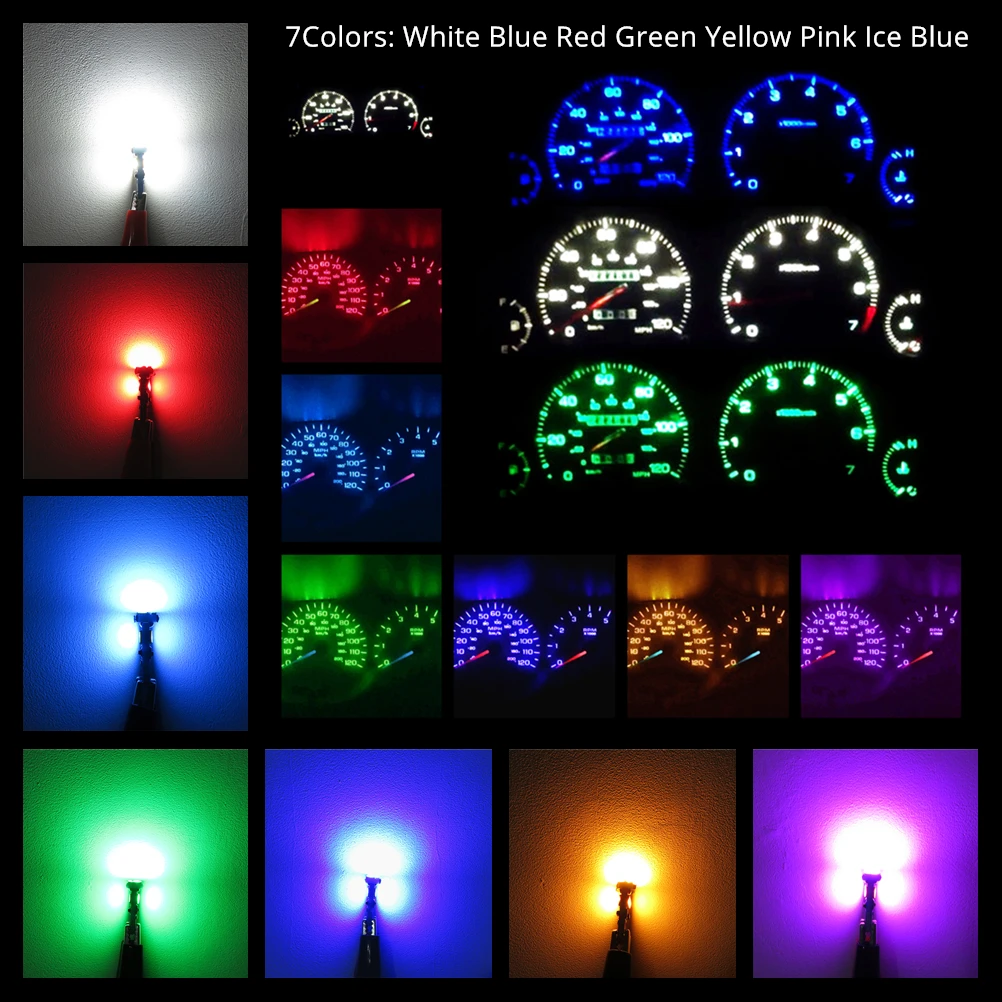 WLJH 10x ярких T5 светодиодный 17 37 73 74 286 2721 7 4014SMD автомобиль приборной панели Датчик