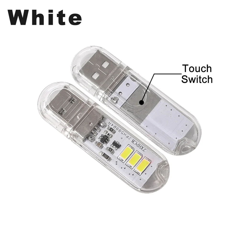 White Сенсорный переключатель DC5V USB светодиодный мини-Книжный светильник 1,5 Вт Светодиодный настольный светильник для чтения красный синий зеленый белый портативный гибкий USB светодиодный ночник s - Испускаемый цвет: White