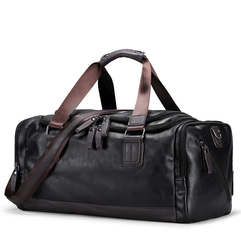 Модный спортивный чемодан, мужская сумка для путешествий, Большая вместительная сумка - Цвет: Черный