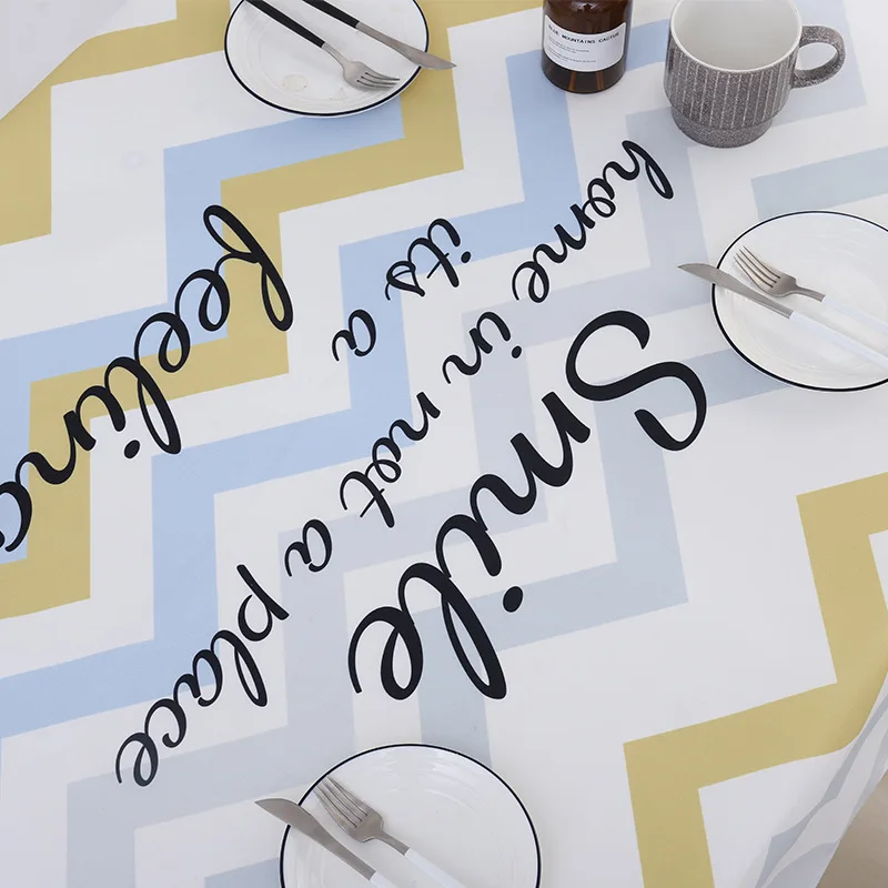  Simanfei Nordic Geometric Linen Table Cloth Rectangle Oilcloth On The Table Tea Coffee Table Cover 