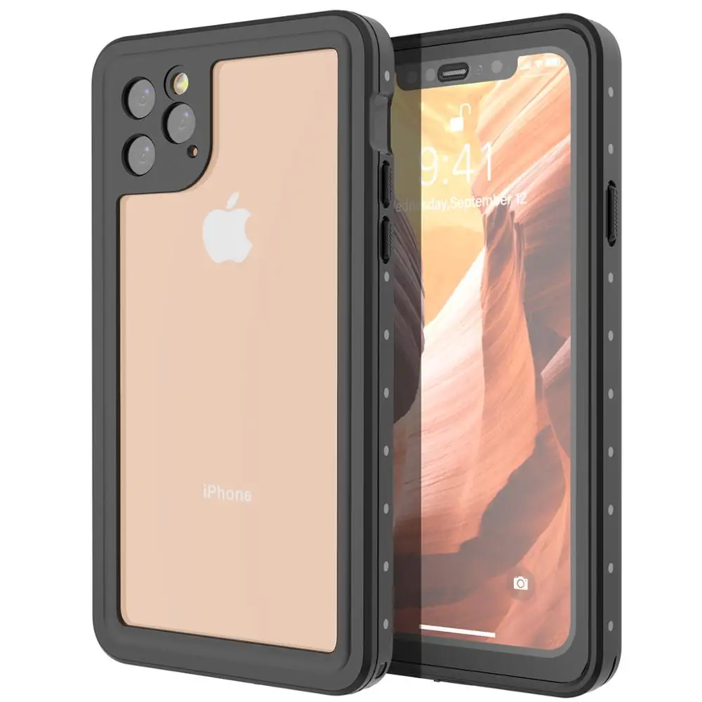 IP68 Водонепроницаемый чехол для iPhone 11 11 Pro Max кожаный чехол для подводного плавания дайвинга Защитная крышка для iPhone 11 Pro Чехол Для Телефона - Цвет: Black