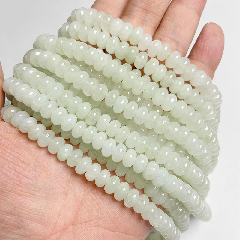 자연 Rondelle 스톤 비즈 5*8mm Jaspers Angelite Jades Morganite 느슨한 드럼 보석 구슬 보석 만들기 DIY 팔찌 목걸이