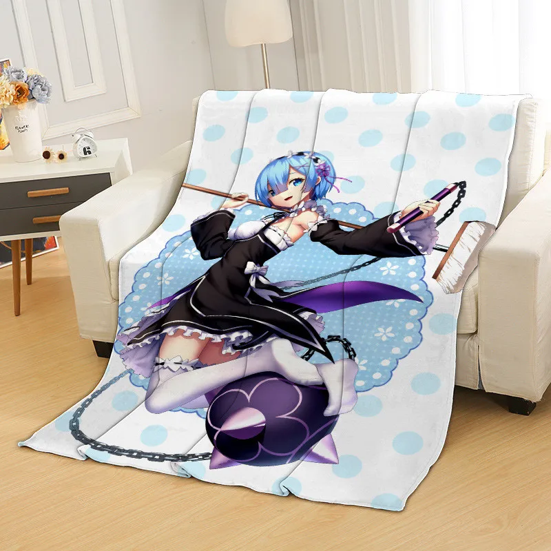 B Аниме Re Zero kara Hajimeru Isekai Seikatsu Rem плюшевый плед цветочный софа с рисунком Одеяло, простыня для косплея автомобильное одеяло - Цвет: B