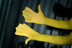 Липкие Фетиш масло Супер Блестящие Колготки фантазийные жирные перчатки большой палец разделенные перчатки Silkly гладкие чувственные шлаки