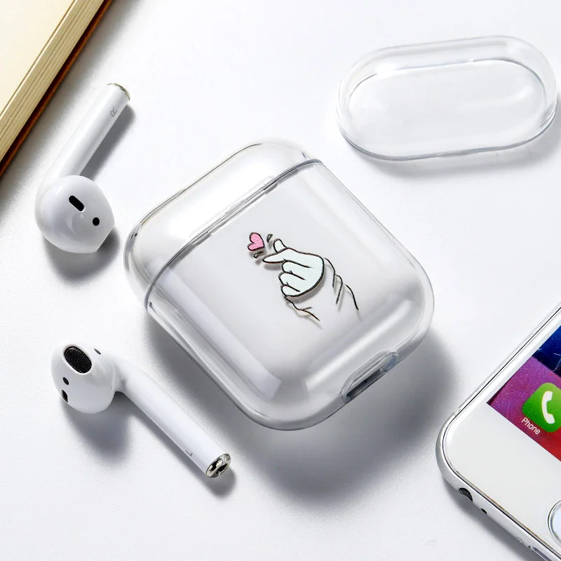 Жесткий ПК Прозрачный чехол для наушников для Apple AirPods 1 2 3 Зарядный ящик милый мультфильм Кактус кристалл чехол сумка для Airpods чехлы - Цвет: 051