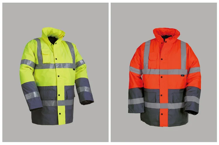 EN471 ANSI/SEA 107 Hi vis двухцветная водонепроницаемая куртка для парка безопасности со светоотражающей лентой оранжевая рабочая одежда зимняя куртка