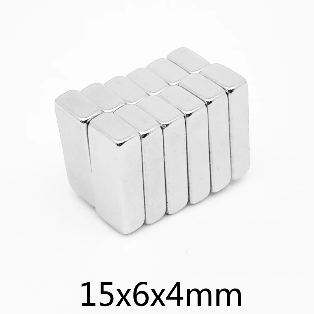 5/10/20/50/100/150/200PCS 15x6x4mm Block Search Magnet Strong 15*6*4 N35 Rectangular Permanent Neodymium Magnets 15x6x4