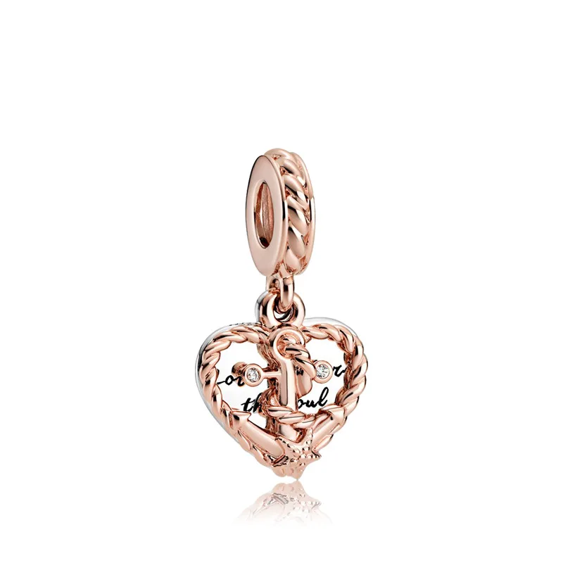 

Anchor of True Love Pendant Fit Original Pan Charms Bracelet Rose Knot Star Heart Beads for Women Jewelry Making DIY Bangle Gift