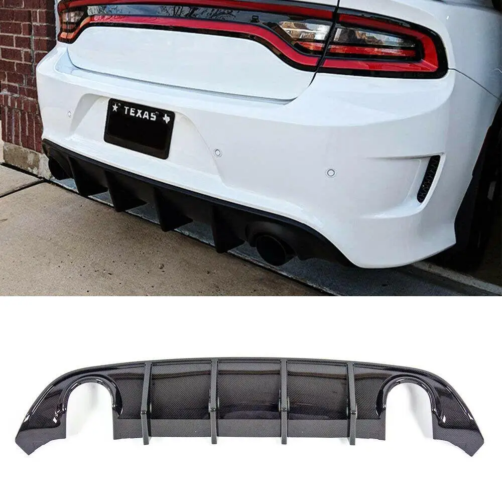 Rear Bumper Lip Valance Diffuser Carbon fiber for Dodge Charger SRT 2015 2016 2017 2018 2019