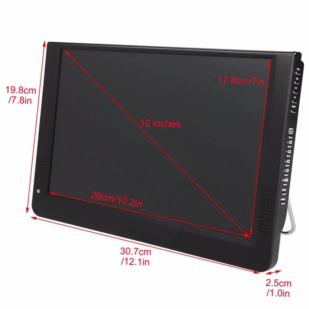 LEADSTAR 12 дюймов 1080P HD Портативный ТВ DVB-T2 ATSC ISDB-T аналоговые Led ТВ Поддержка TF карта USB Аудио Видео плеер автомобильный телевизор