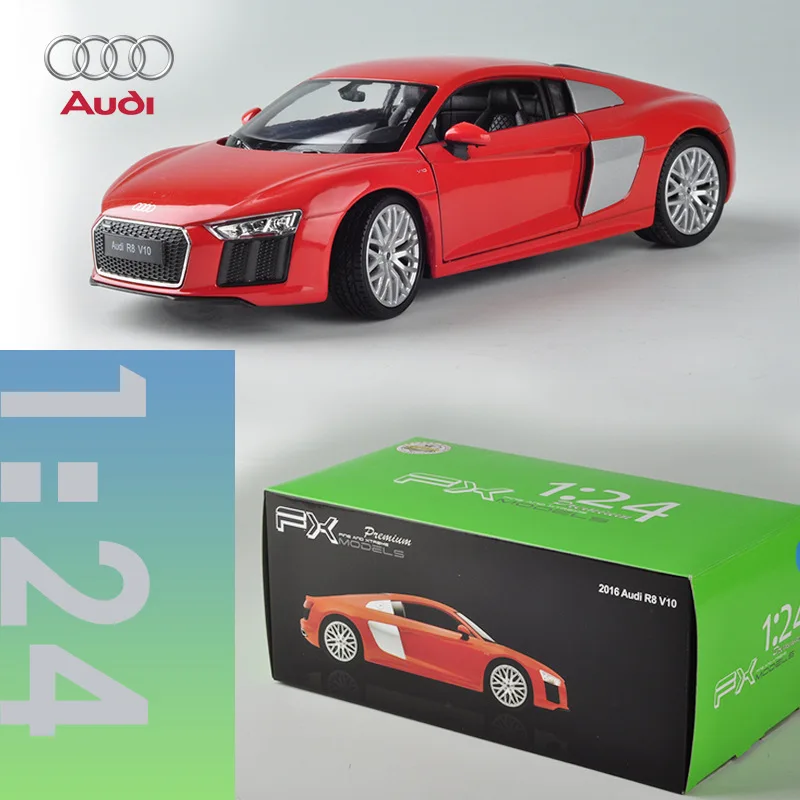 Welly 1:24 Audi R8 V10 Розовая модель автомобиля из сплава моделирование украшения