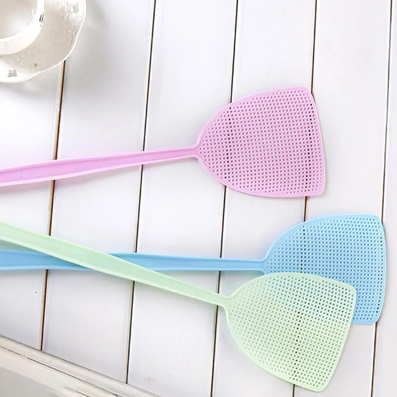 Pest Control Manual Plastic Durable Long Handle 1pc Fly Swatter
