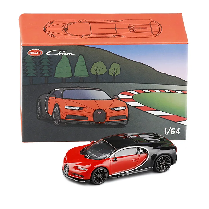Ограниченная серия модель спортивного автомобиля Bugatti Veyron Chiron 1:64 Литые