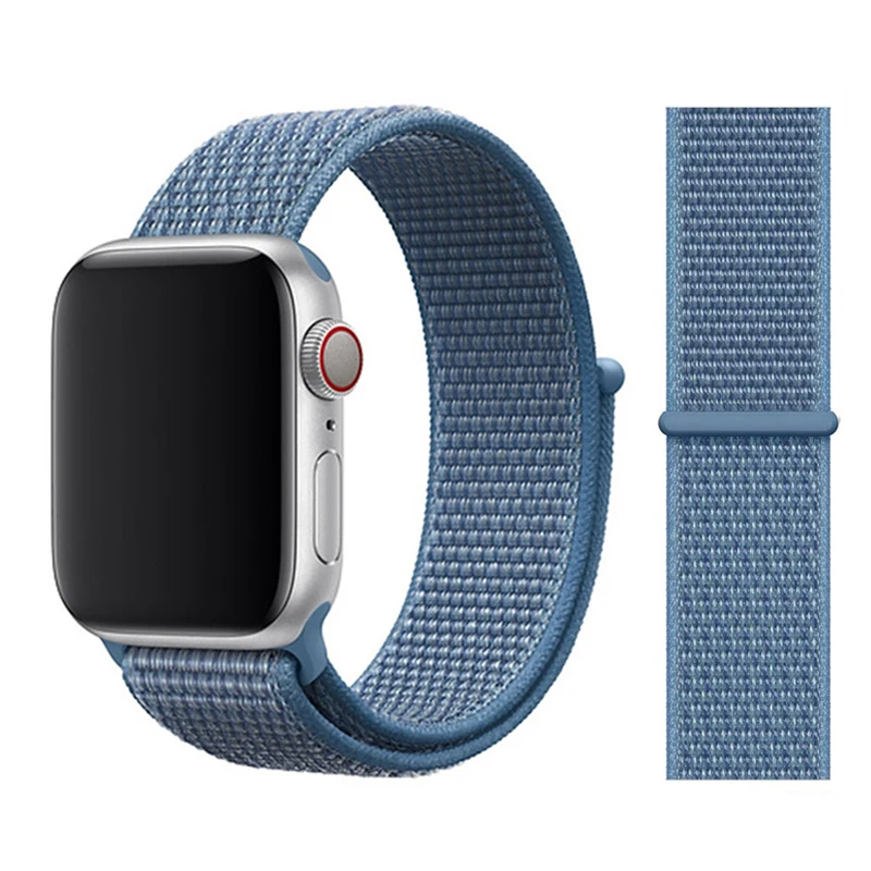 Cape Cod Blue Нейлоновый ремешок для Apple watch 5 ремешок 44 мм 40 мм iWatch ремешок 42 мм 38 мм спортивный ремешок для часов Браслет Apple watch 4 3 2 1 38 40 44 мм - Цвет ремешка: Cape Cod Blue