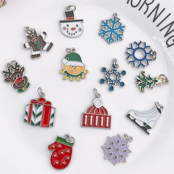 

17pcs Mixed Christmas Charms Enamel Pendants Ornaments Xmas Tree Decoration for Bracelet Earrings Necklace DIY Jewelry Findings