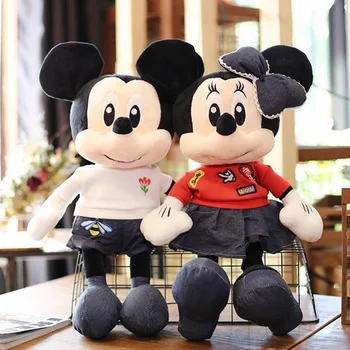 

60-80cm Disney Big Bowknot Mickey Minnie Plush Toys High Quality Mickey Mouse Soft Stuffed Dolls for Children Kids Birthday Gift