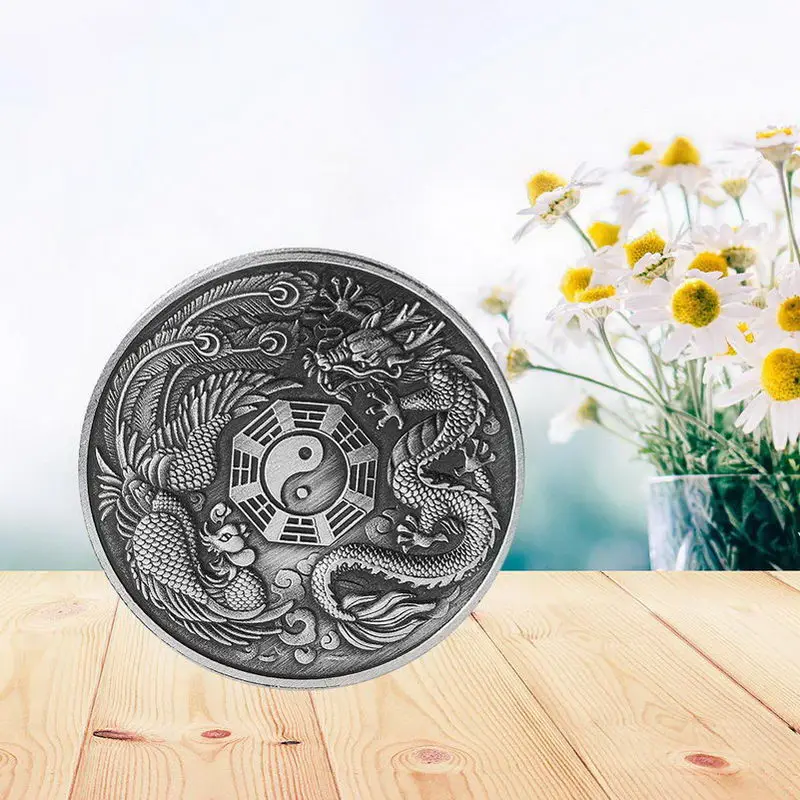Памятная медаль Dragon and Phoenix Chengxiang памятная монета значки с животными коллекция