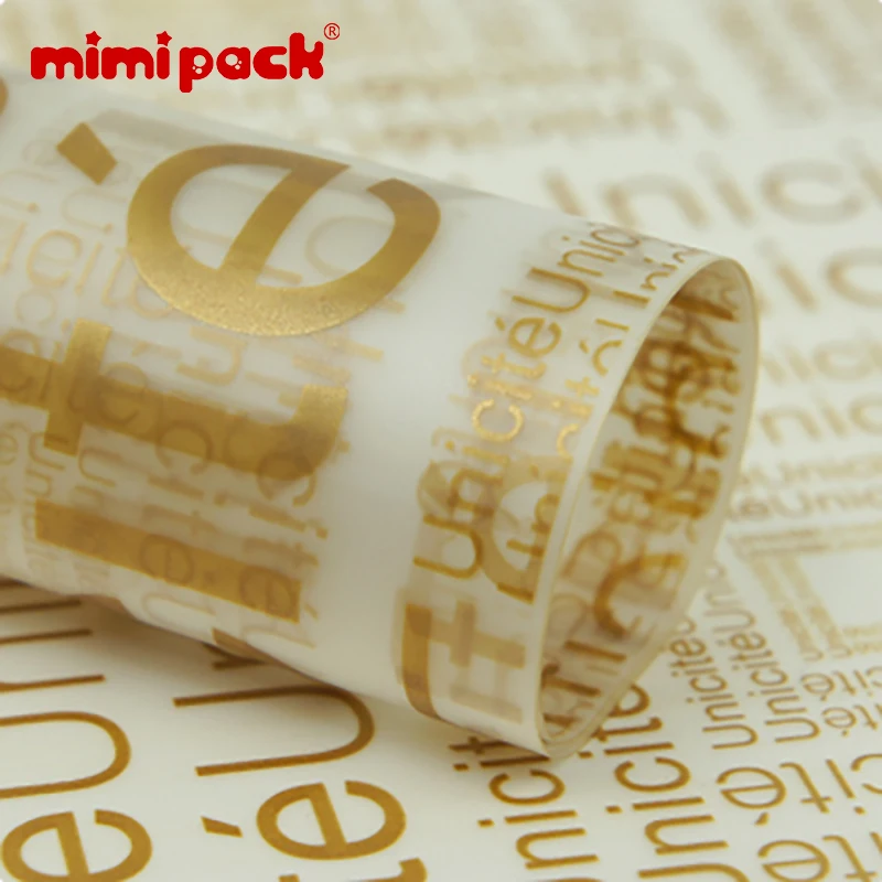Mimipack стильные полупрозрачные печатные буквы тиснение фольгой OPP цветочные подарочные упаковочные бумаги на День святого Валентина, Упаковка из 20