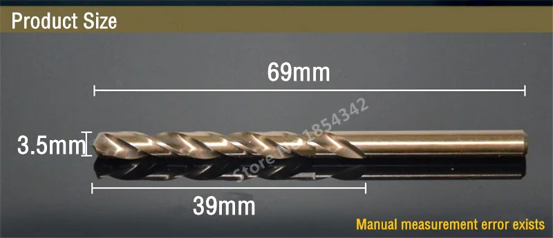 10 шт. набор 3,5 мм кобальтовая высокоскоростная стальная сверла M35 набор инструментов из нержавеющей стали полностью заземленные металлические сверлильные инструменты