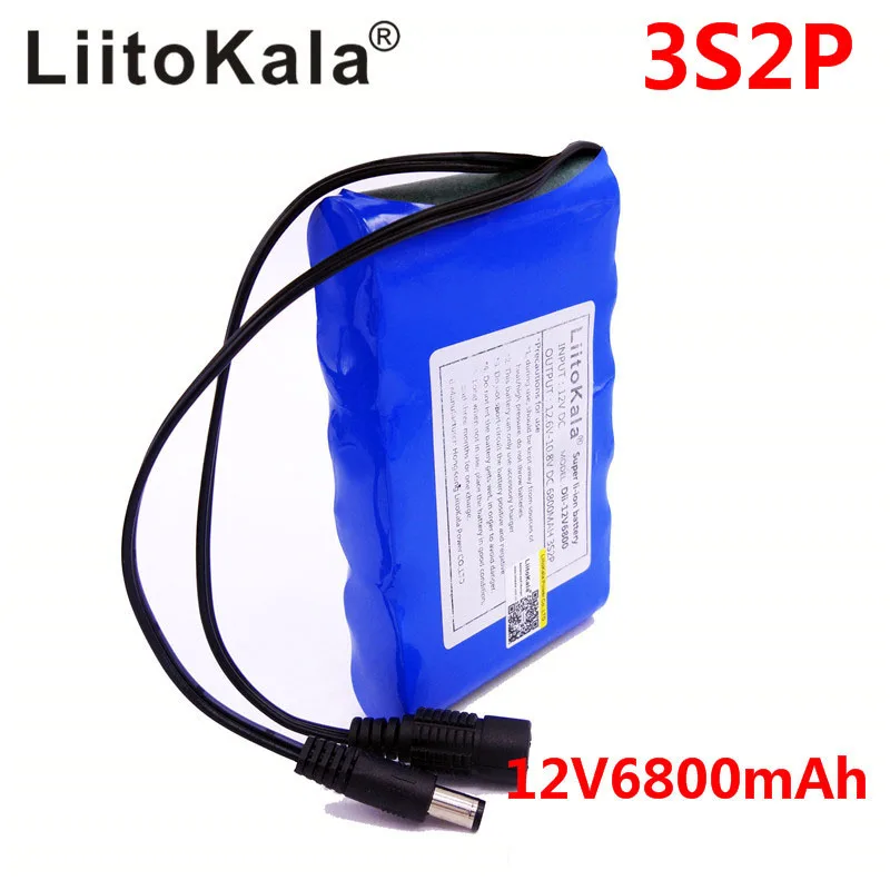 12.6V 6800mah HK liitokala 12V 2200mah 3000mAh 6800mah 9800mah 10ah 18650 Li-lon DC 12V сверхмощная перезаряжаемая батарея - Цвет: 12.6V 6800mah