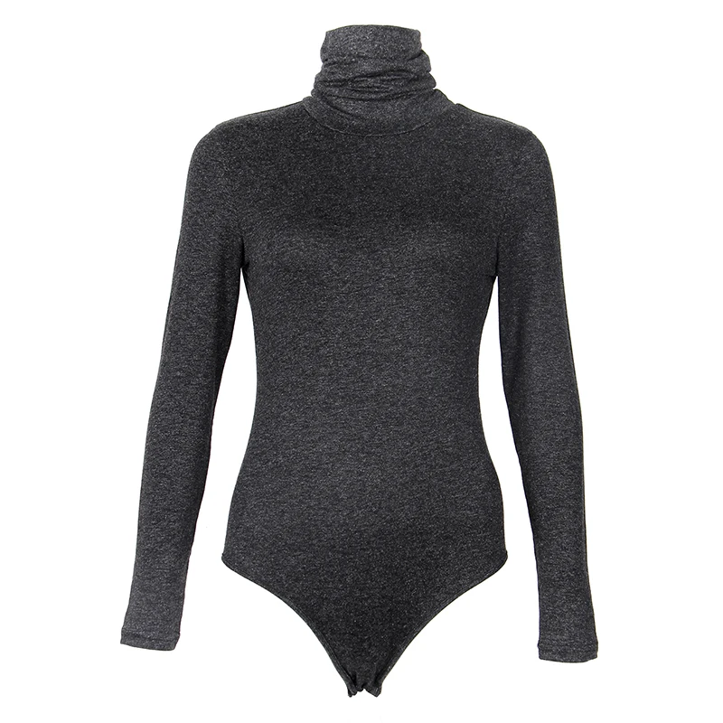 

Sexy Skinny Bodysuit Womens Long Sleeve Turtleneck Buttons Bodycon Lady Bodysuits Club Rompers Femme Outfits Overalls PL161G