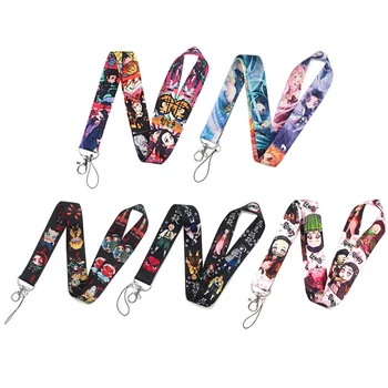 

Anime Demon Slayer Lanyard Printed Neck Strap For ID Badge Phone Holder Keychain Unisex Cosplay Prop Accessory Cartoon